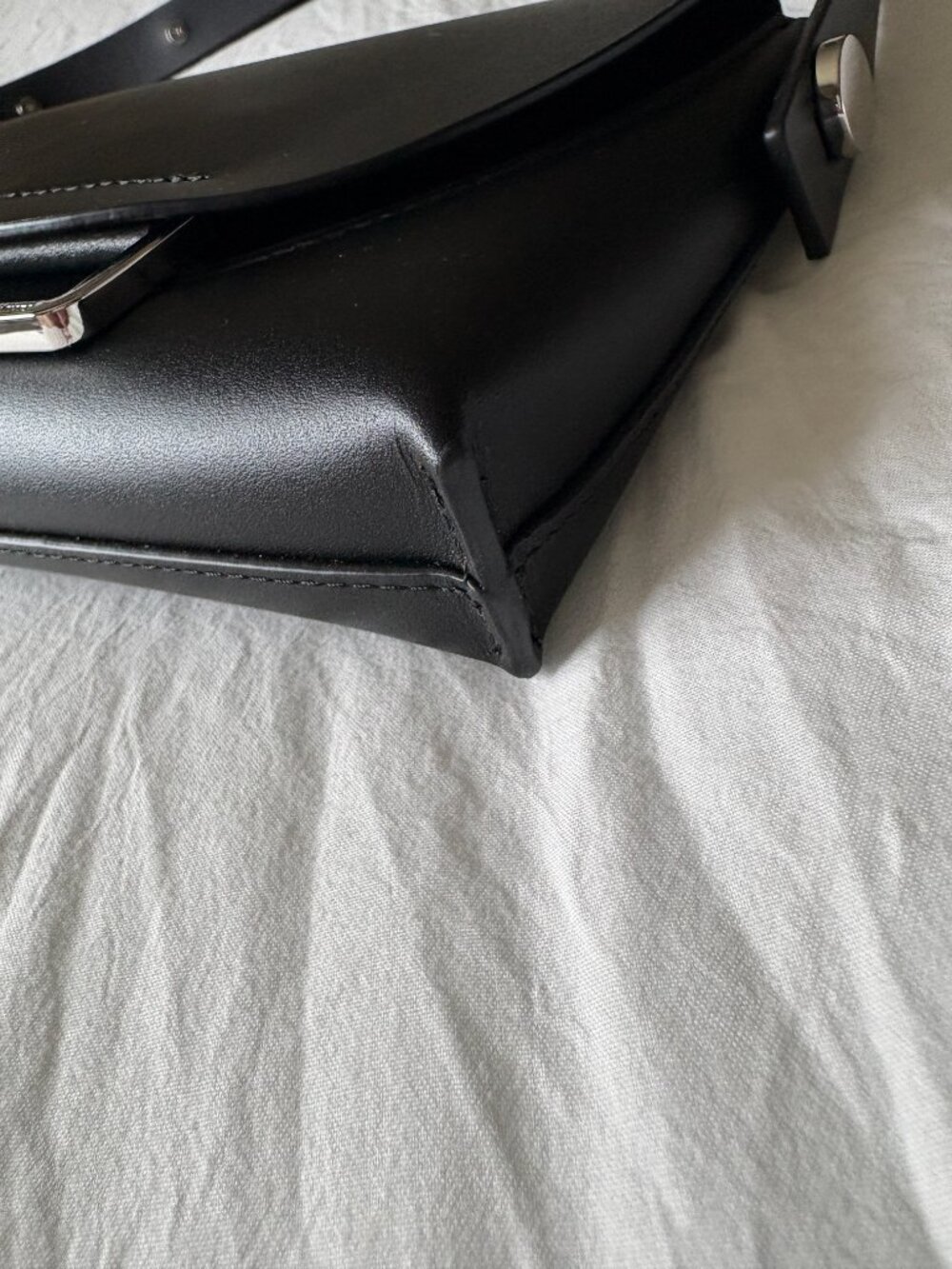 AllSaints Francine Crossbody Bag in Black Leather - Picture 6 of 7